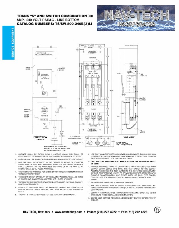 TSSW-800-240B(3)LI PSE&G drawing